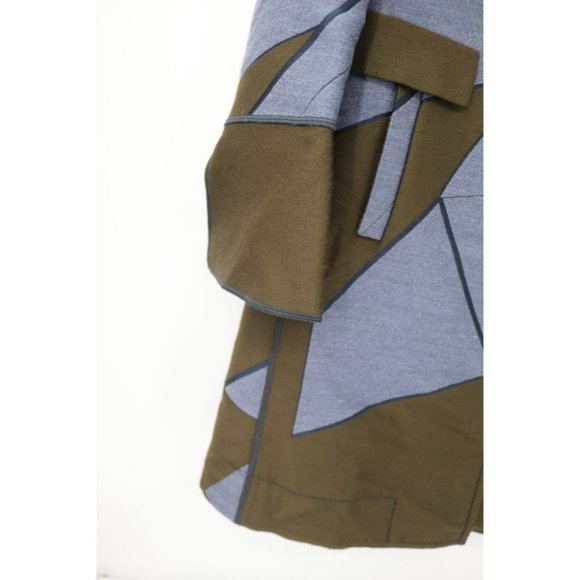 piazza sempione coat womens 42 wool blend geometric‎ colorblock button up jacket - Picture 3 of 16